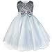 iEFiEL Girls Sequin Bowknot Princess Dance Ball Wedding Party Flower Dress