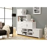 White Hollow-Core Left Or Right Facing Step Bookcase