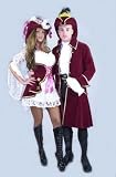 Men Lg (42-44) Black/White Velvet Pirate Capt. (Hat and Pants not included)