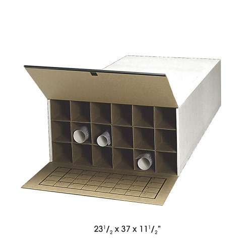 SafcoTubeStor Roll File, Storage Box, 24 x 371/2 x 12, White, 2/Ctn