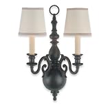 Royce Lighting RW2195/2ORB Stalton Two-Light Wall Bracket Oil Rubbed Bronze with Beige Shades