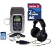 Zoom H2 Handy 2 Track Recorder + Samson CH700 Headphones + SanDisk 4GB SD KIT + Unique Squared Vinyl Stickers