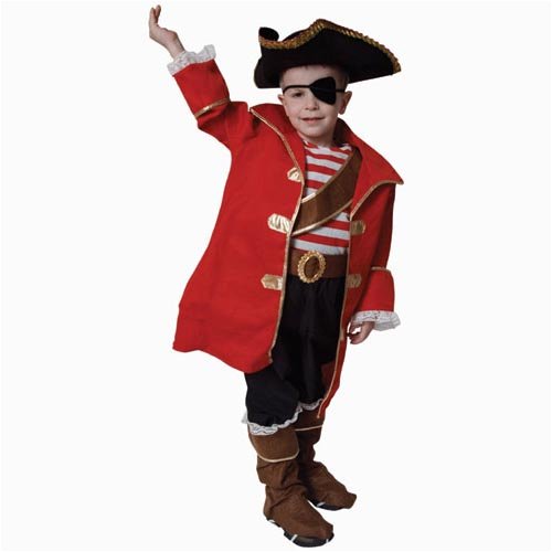 Deluxe Pirate Captain Costume Set - Large 12-14