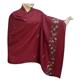 Handmade Plain Wool Shawl With Beautiful Design On Border, Pleasant Gift For Special One (Free Shipping) Shwl0111r