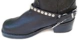 Biker Boots Boot Chains Black Leather/Round Studs NP