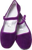 Purple Velvet Mary Jane Chinese Shoes