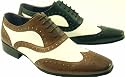 Mens Leather Rock N Roll 1950s Full Brogues Shoes