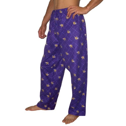 Mens NFL Minnesota Vikings Cotton Thermal Sleepwear / Pajama Pants - Purple (Size: XL)