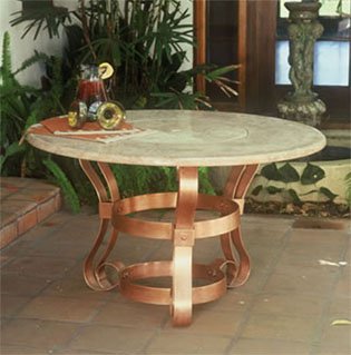 Tuscany Firepit With Copper Base-Sunset Gold Granite