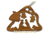 Olive Wood Christmas House Ornament (3H)