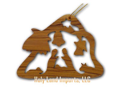 Olive Wood Christmas House Ornament (3