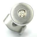 Stainless Steel and Diamond Single Stud Earring, THIS IS A SINGLE EARRING!