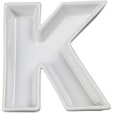 Ivy Lane Design Ceramic Love Letter Dish, Letter K, White
