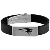 NFL New England Patriots Steel ID Rubber Band Bracelet
