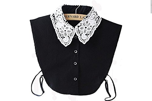ANGEL SWEET Half Shirt Detachable Fake False Faux Collar Cuff Cotton Choker Tie White
