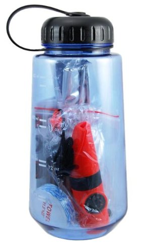 Ultimate 16-in-1 Survival-Kit-in-a-Bottle - Emergency Blanket, Fire Starter, 7-in-1... by Senter