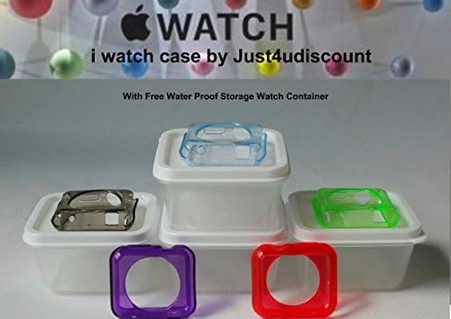 Apple i Watch Case Cover Bundle,Just4udiscounts Cases [5 Color bundle for Apple Watch / Watch Sport / New Release 2015 fits (42 mm) models With Free Water Proof Storage Watch Container