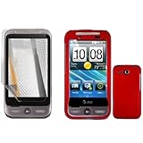 HTC Freestyle F8181 Combo Rubber Red Protective Case Faceplate Cover + LCD  ....