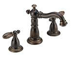 Delta 3555RB-216RB Victorian Double-Handle Widespread Lavatory Faucet with Metal Pop-Up, Rubbed Bronze