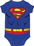 Superman Costume Uniform Blue Snapsuit Infant Onesie Baby Romper