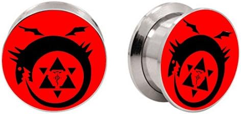 bOdfx Exclusive Ear Stretching Plugs. 1 Pair. Black Homunculi Ear Gauges (3/4" Stainless)