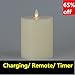 Charger and Timer Flat Top Flameless LED Pillar Moving Candle 3.5