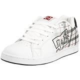 DC Men's Character Skate Shoe,White/Black Plaid,8 M
