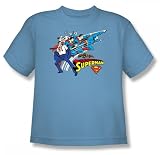 Superman Quick Change Youth S/S T-shirt in Carolina Blue by DC Comics