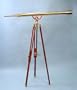55-inch Clear Coated Solid Brass Harbormaster Telescope on Mahogany Tripod