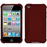 New Amzer Silicone Skin Jelly Case Maroon Red For Ipod Touch 4th Gen Flexible Premium Silicone