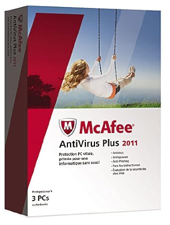 McAfee antivirus plus 2011 (3 postes, 1 an)