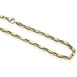 Men's Stainless Steel Gold and Silver Two Tone Box Roller Link Chain Necklace 20"