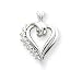 14k White Gold Heart Pendant Mounting