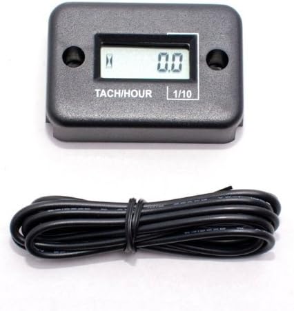 FLD Tachometer Hour Meter Motorcycle ATV Snowmobile Boat Stroke Gas Engine Generator Used on 2 Stroke Gasoline Engine (BLACK)