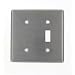Leviton 84077-40 2-Gang 1-Toggle 1-Blank Device Combination Wallplate, Standard Size, Strap Mount, Stainless Steel