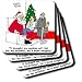 Rich Diesslins Cartoon Days of Christmas TCDC - Dale Hunt - Santa and the Useless Gift List - Coasters