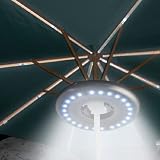 24 LED Home Auto Car Repair Patio Pool Beach Sun Umbrella Camping Hiking Tent UFO Night Light Black