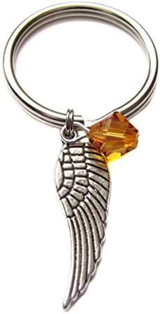 Archangel Gabriel Angel Wing Charm Swarovski Crystal Keychain Bag Charm Guardian Angel Gift