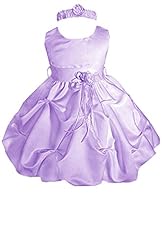 Girls Ankle Length Satin Party Dress 