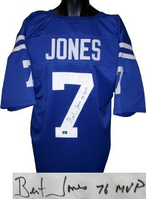 Bert Jones Autographed/Hand Signed Baltimore Colts Blue Prostyle Jersey 76 MVP
