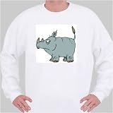 Sweatshirt with africa, endangered, wildlife, rhinoceros, serengeti, species Large White