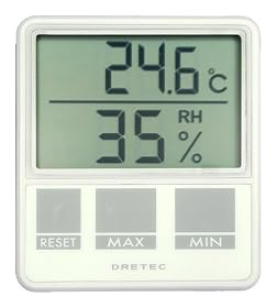 DRETEC デジタル温湿度計 ホワイト O-214WT