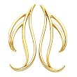 14K Yellow Gold Freeform Earring