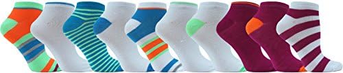 Multi Sport Women's Athletic Low Cut Socks, 10 Pairs, Size 9-11 (Assortment #3)