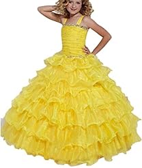 Girls Lace  Organza Floor Length  Ball Gown Flower-Girl Dress/Pageant Dress/Prom Dress 