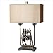Uttermost 27348-1 Epona Table Lamp in Heavily Burnished Antiqued Silver Leaf