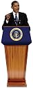 U.S. President Barack Obama Jr. with Podium Life-Size Cardboard Standup Standee Cutout Poster