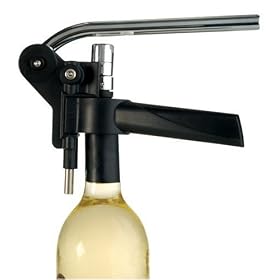 Fox Run Argyle Metal Lever Pull Corkscrew, Black/Chrome
