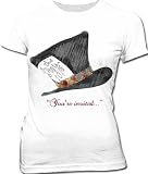 Alice In Wonderland Mad Hatter Hat You're Invited Juniors White T-shirt Tee