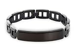 CleverEve's Stainless Steel Mens -Bracelet-IP Black Two Tone-8 1/2